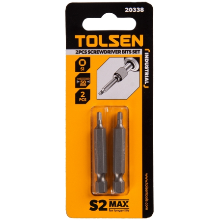 Набор вставок (бит) 1/4", Square S1, 50 мм, 2 предмета TOLSEN TT20338