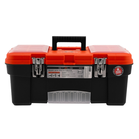 Ящик для инструментов пластиковый с металлическими замками 20", 510x255x225 мм, Stels 90747