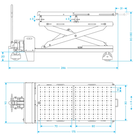 NORDBERG N3T1501 Стол подъемный электрогидравлический для АКБ электромобиля, 1200 кг