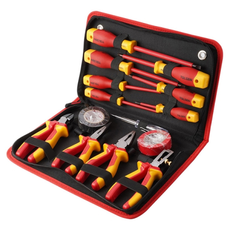 Набор инструментов диэлектрических, универсальный, 14 предметов, TOLSEN TTV80114 Набор инструментов диэлектрических, универсальный, 14 предметов, TOLSEN TTV80114