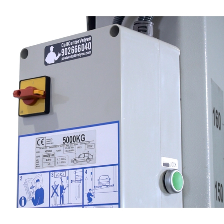 Подъемник автомобильный четырехстоечный электрогидравлический, 5 тонн, платформы гладкие, VELYEN 4ED0600F (380V)