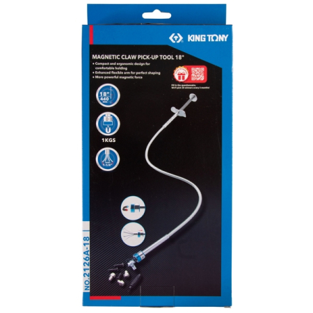 Захват на гибком стержне, магнитно-механический, 440 мм, KING TONY 2126A-18