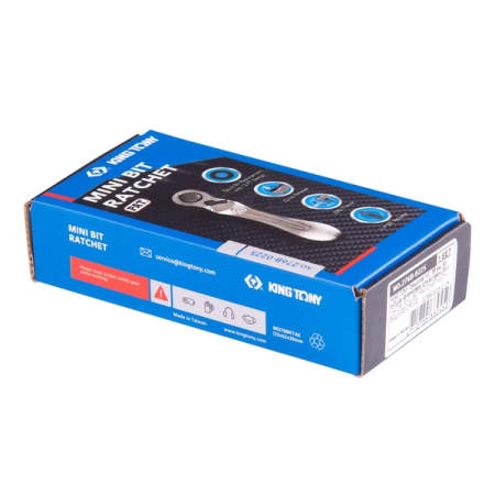 KING TONY 276B-0225 Трещотка 1/4", 88 мм, 60 зубцов, флажковая, для вставок (бит)