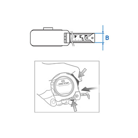 Рулетка измерительная 5 метров с магнитным крюком King Tony 79094-05M