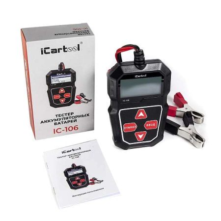 Тестер аккумуляторных батарей 12В iCartool IC-106 Тестер аккумуляторных батарей 12В iCartool IC-106