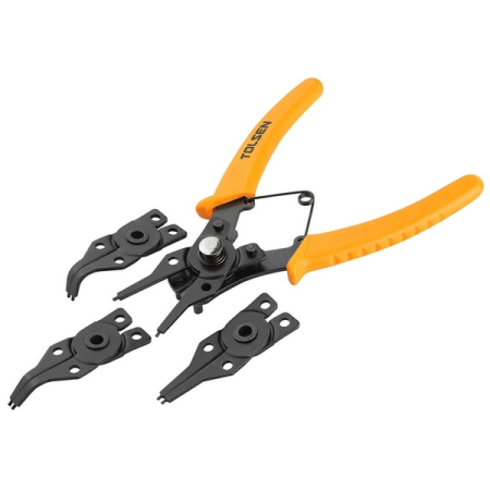 Съемник для стопорных колец 160 мм, сменные насадки, 5 предметов, TOLSEN TT10100S