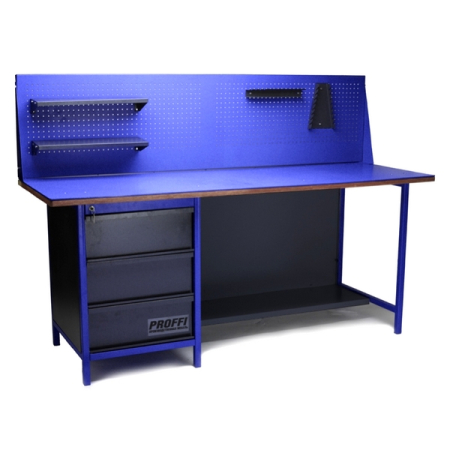 Верстак промышленный однотумбовый с экраном Верстакофф PROFFI-M 3МД ОПС2Д-Э