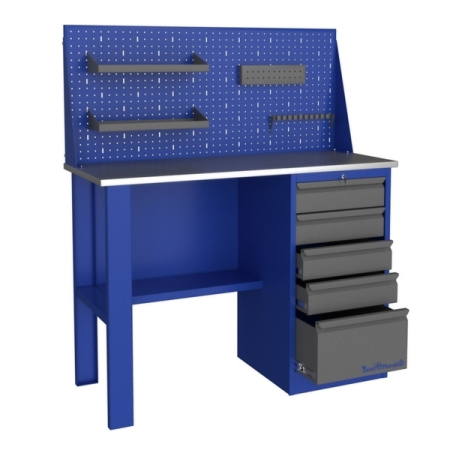 Верстак слесарный гаражный однотумбовый с экраном Верстакофф PROFFI-E 112 Д5 Э