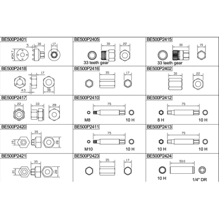 BAHCO BE500P24 Набор для снятия генератора, 24 предмета