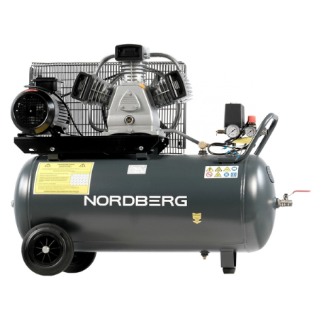 NORDBERG NCP100/580 Компрессор поршневой с ременной передачей 380В, ресив. 100л, 580л/мин