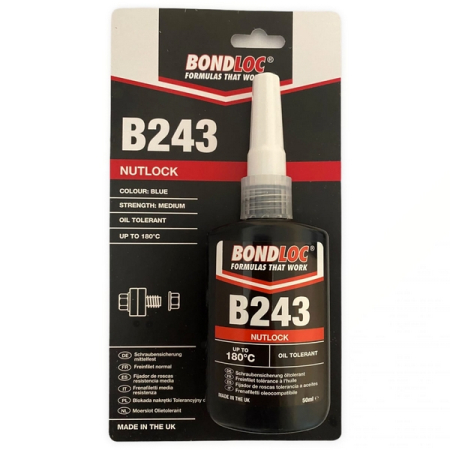 Резьбовой фиксатор средней прочности, 50 мл, блистер, BONDLOC B243 Резьбовой фиксатор средней прочности, 50 мл, блистер, BONDLOC B243