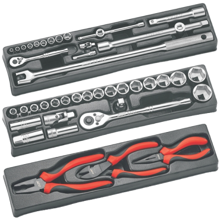 Набор инструментов в переносном ящике, 6 лотков, 76 предметов, JTC-B076