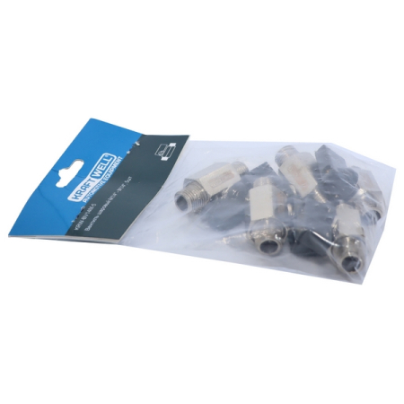 Вентиль пневматический шаровый M1/4-M1/4, 5 шт, KraftWell KRW-BV14M-5