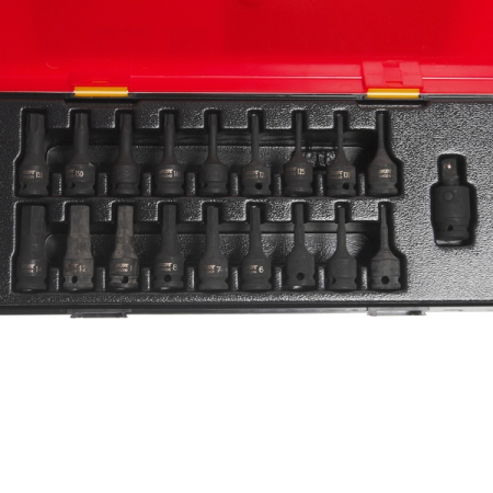Набор бит-головок ударных 3/8" HEX, TORX, 19 предметов, JTC-K3191