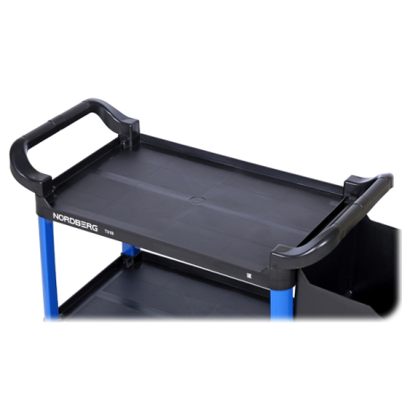 Nordberg T31B Тележка инструментальная, 3 пластиковые полки, синяя