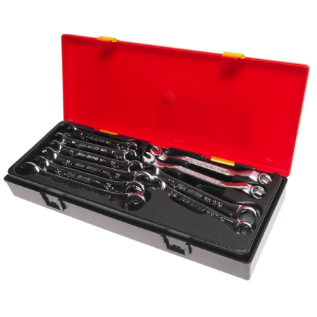 Набор ключей разрезных, 8-19 мм и 3/8”-9/16”, 10 предметов, JTC-K6101