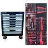 Тележка с 7 ящиками + ПОДАРОК инструмент, 250 предметов, KraftWell KRW-TTG+SET250
