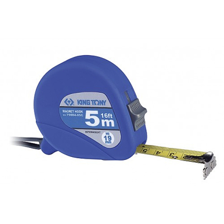 KING TONY 79084-05C Рулетка измерительная 5 м, магнитный крюк
