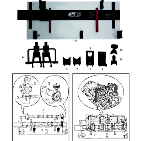 Набор фиксаторов распредвалов дизелей VAG/Porsche JTC-4405 Набор фиксаторов распредвалов дизелей VAG/Porsche JTC-4405