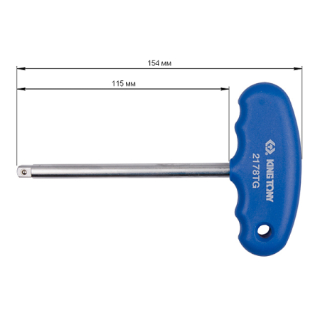 Вороток 1/4 дюйма с эргономичной Т-образной рукояткой 115 мм King Tony 2178TG