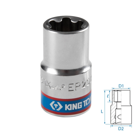 KING TONY 433E20M Головка торцевая TORX Plus 1/2", EP20