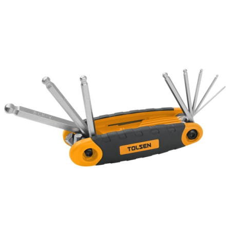 Набор шестигранников с шаром, 1,5-8 мм, складной, 8 предметов, TOLSEN TT20068