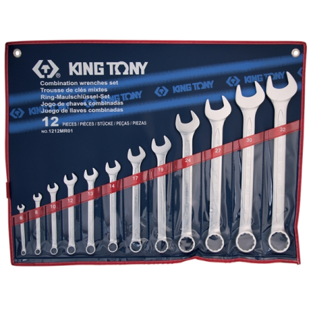 KING TONY 1212MR01 Набор комбинированных ключей, 6-32 мм, чехол, 12 предметов