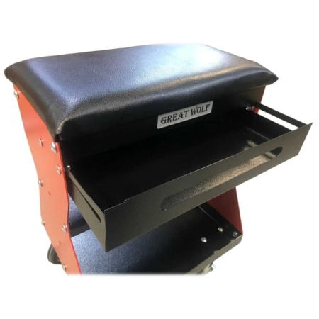 Подкатной ремонтный стул, красный, Great Wolf GWT-R1