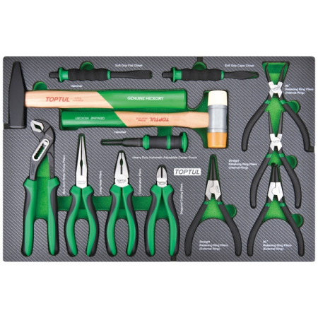 Тележка с набором инструментов, 213 предметов, 7 ящиков, черная, TOPTUL GE-21351