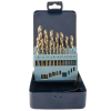 Набор спиральных сверл по металлу HSS Co, 1.0-10.0 мм, в металлическом кейсе, 19 шт, THORVIK TDBS19K5