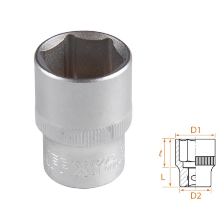 Головка торцевая стандартная шестигранная 1/2", 21 мм, AFFIX AF00040021