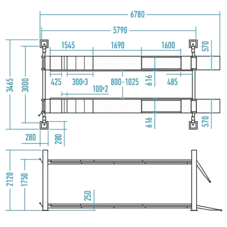 Nordberg 4450J Подъемник 4-стоечный электрогидравлический, 5т, ручная траверса 3т, пневмостопоры, 380V, серый