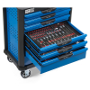 Тележка синяя с набором инструментов, 277 предметов, KraftWell KRW-TTB+SET277