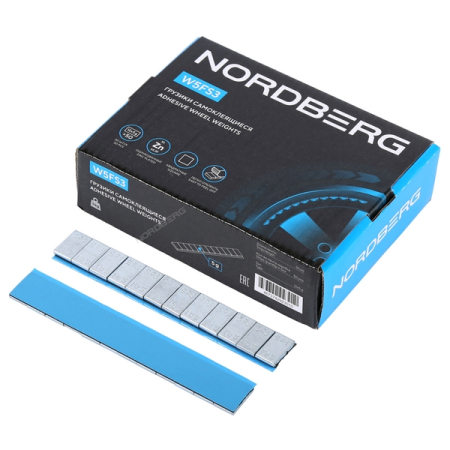NORDBERG W5FS3 Грузики самоклеящиеся (12x5г, L=14см) Fe квадратные, 50 лент