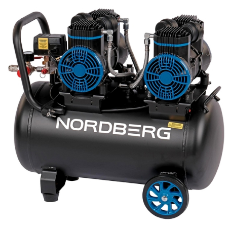 NORDBERG NCEO50/500 Компрессор поршневой безмасляный 220В, ресивер 50л, 500л/мин