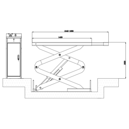 Подъёмник ножничный электрогидравлический заглубляемый, 3.6 т, KraftWell KRW360SU Blue