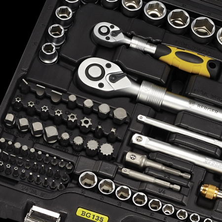 Универсальный набор инструментов “БЕРНАУ”, 135 предметов, BERGER BG135-1214