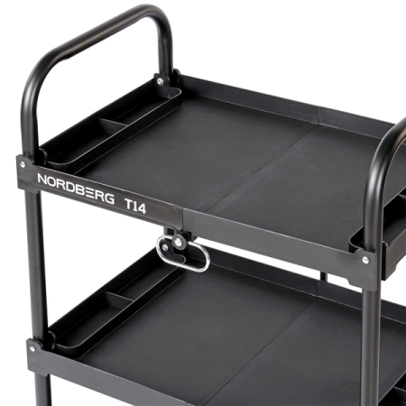 Тележка инструментальная с 3 пластиковыми полками, складная, NORDBERG T14