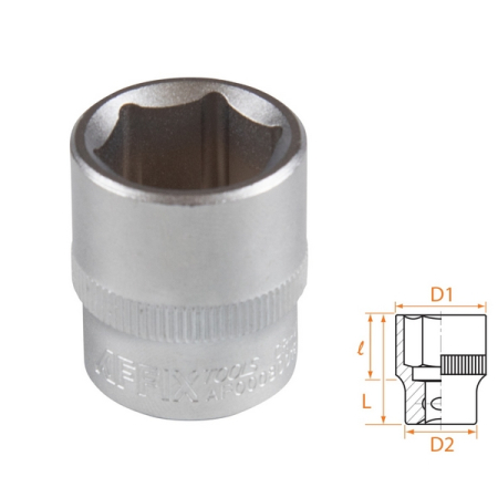Головка торцевая стандартная шестигранная 3/8", 18 мм, AFFIX AF00030018