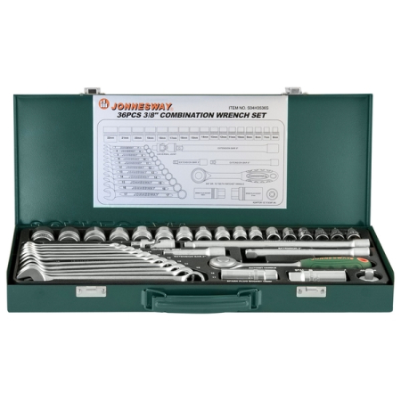 Набор инструмента 3/8"DR, 36 предметов, Jonnesway S04H3536S Набор инструмента 3/8"DR, 36 предметов, Jonnesway S04H3536S