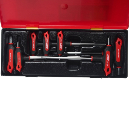 Набор ключей шестигранных Т-образных, 2-8 мм, шаровых, 7 предметов, JTC-K6073