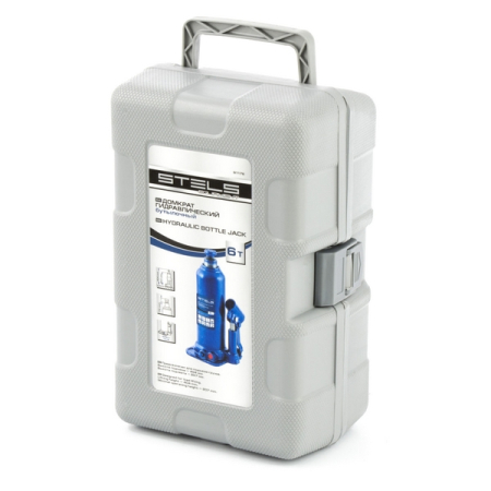 Домкрат гидравлический бутылочный, 6 т, 207-404 мм, в кейсе, Stels 51176