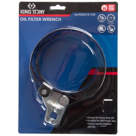 KING TONY 9AE31X-135 Съемник масляных фильтров, 115-135 мм, ленточный