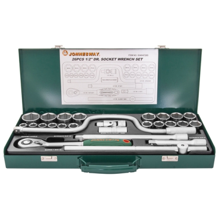 Набор головок торцевых 1/2"DR, 12-34 мм, 26 предметов, Jonnesway S04H4726S
