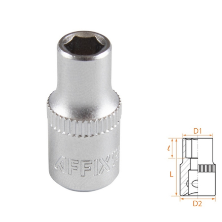 Головка торцевая стандартная шестигранная 1/4", 5.5 мм, AFFIX AF00020055