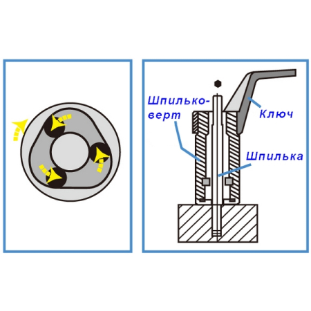 KING TONY 9TD401-08M Шпильковерт 8 мм, роликовый, 1/2 дюйма