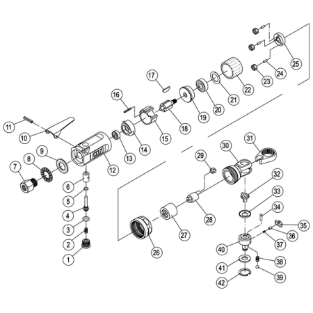 Ремкомплект для пневматической трещотки NE-351, кольцо стопорное MIGHTY SEVEN NE-351P42