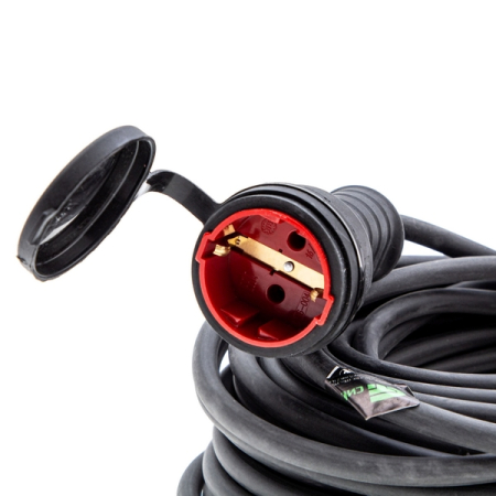 Удлинитель силовой 20 м, 16 А, тип УХз16, КГ 3x1.5 мм, 1 розетка, Сибртех 95891