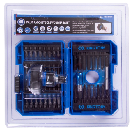 KING TONY 1048MR Набор вставок (бит) 1/4", PH, PZ, Hex, Torx, Slotted, 49 предметов