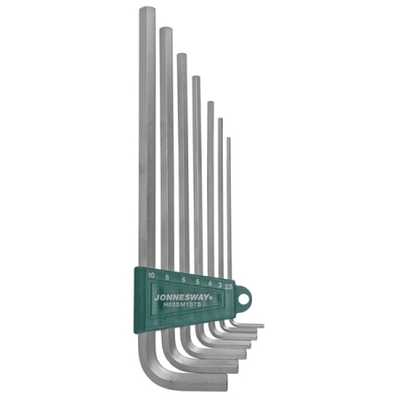 Комплект угловых шестигранников Extra Long 2,5-10 мм, 7 предметов, Jonnesway H03SM107S